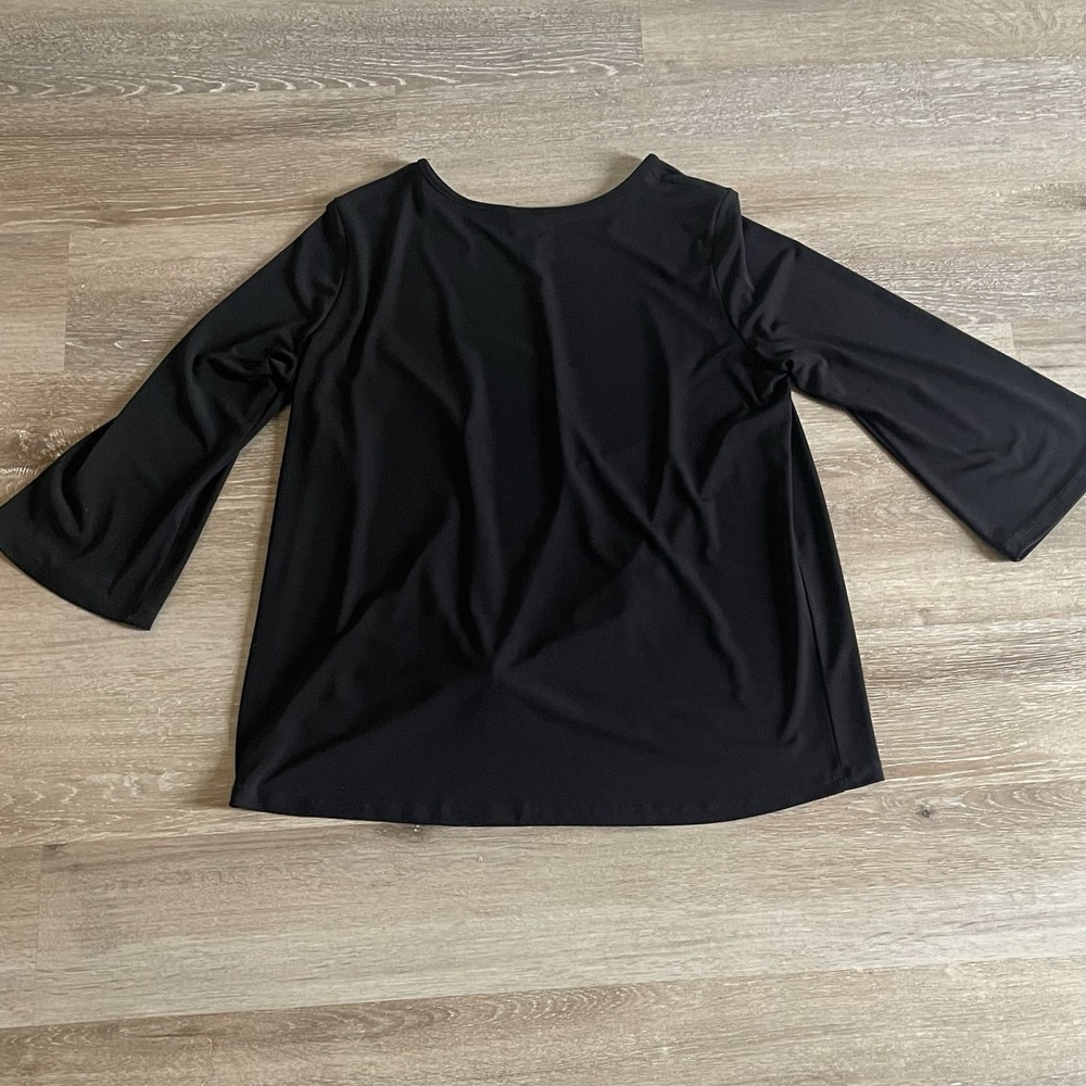Clara Sun Woo Tunic Top Womens Medium Black Oversized Minimalist Slinky Stretch - Picture 6 of 6
